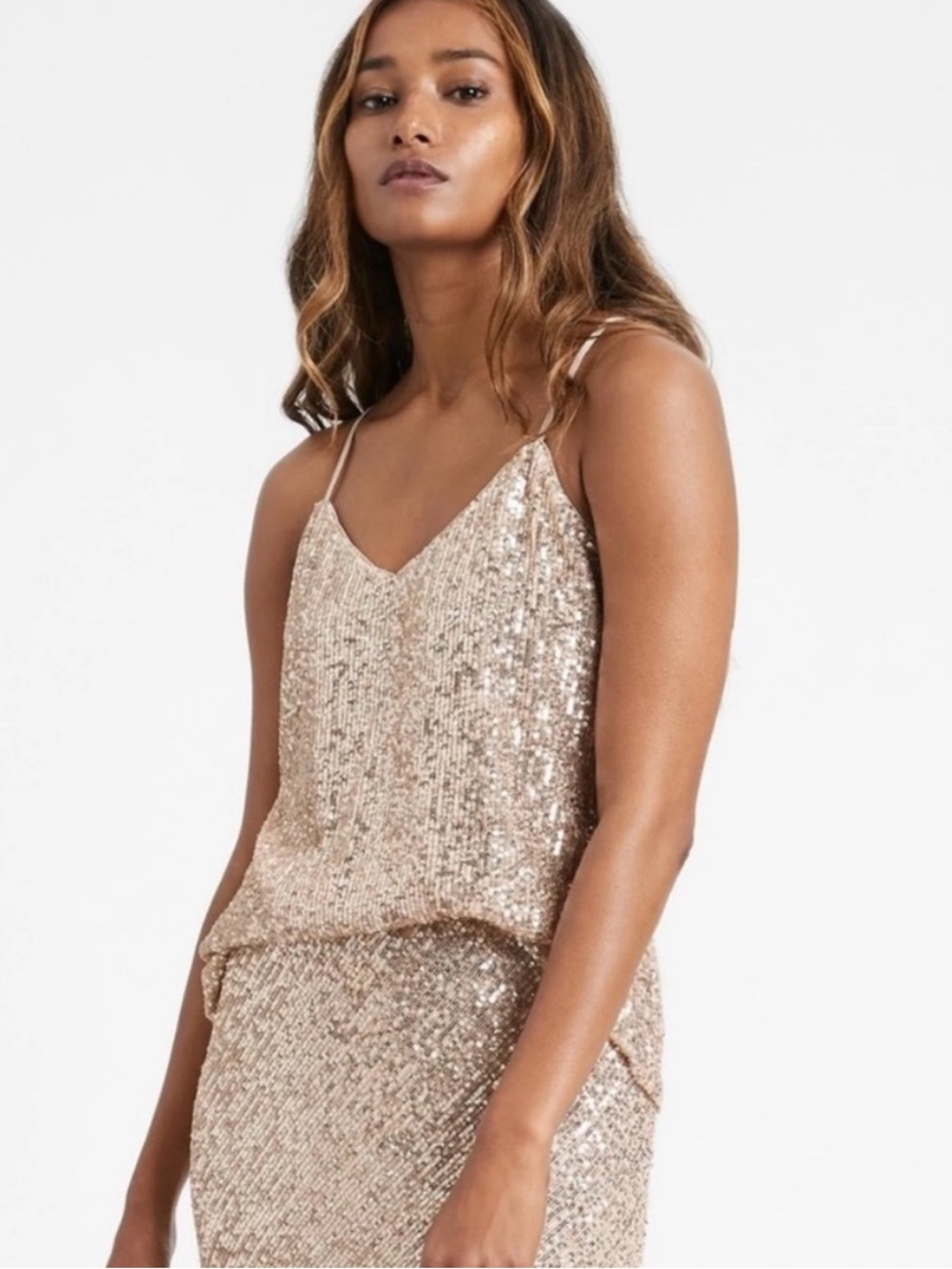 Banana Republic Gold/Beige Sequin Cami
